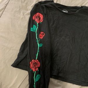 Small Hollister Black Long Sleeve Crop Top